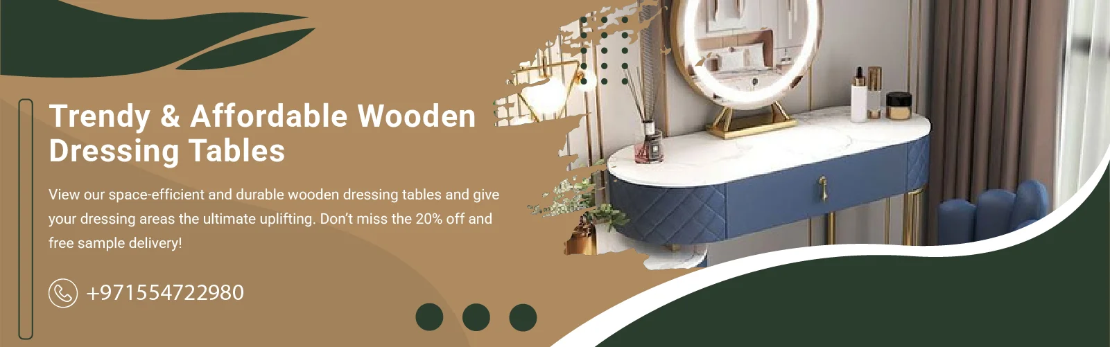 wooden dressing table banner