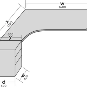 1600 x 1200mm & Desk High Pedestal