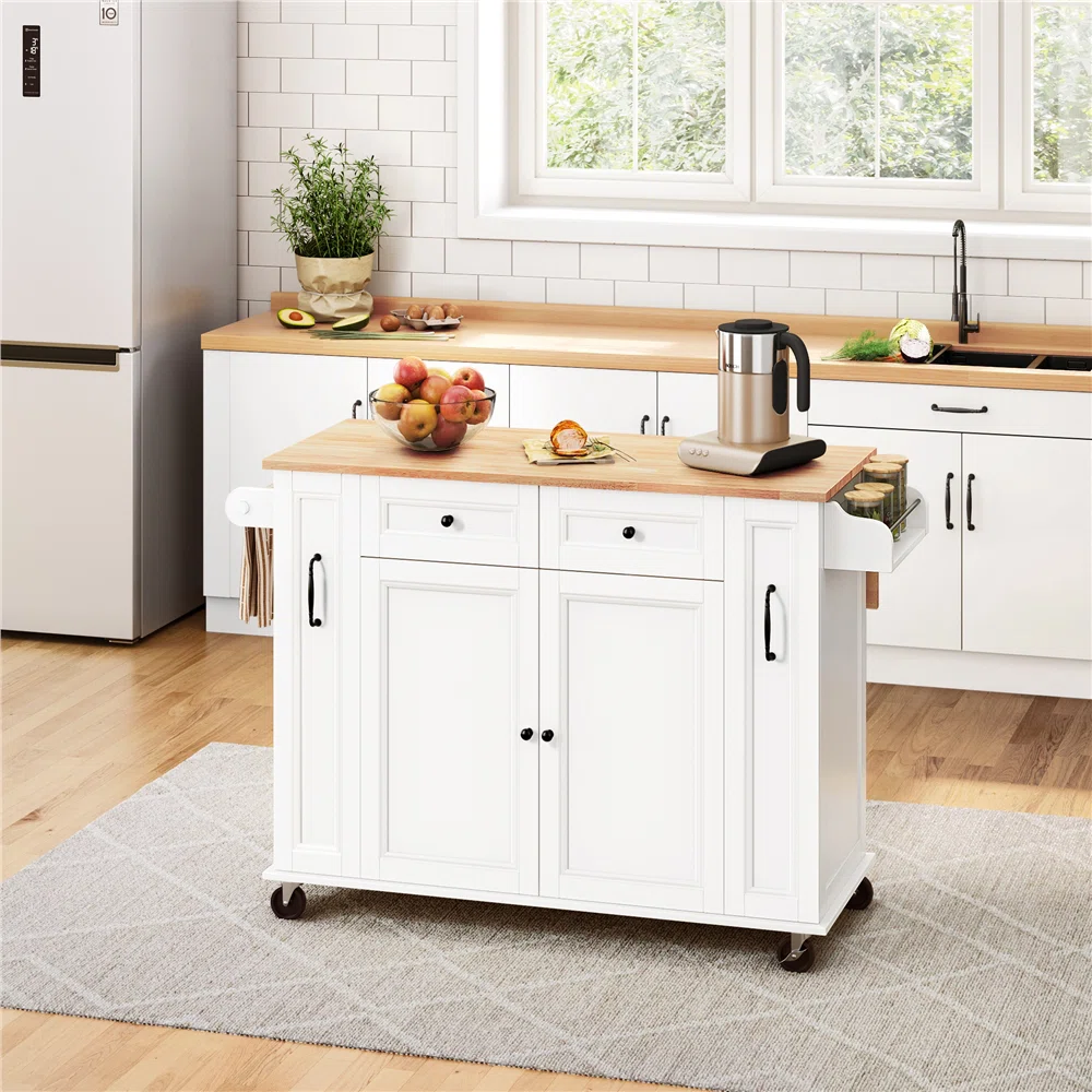 Solid Wood Top Kitchen Cart 1 Solid Wood Top Kitchen Cart
