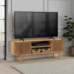 Shorwell Oak 130cm Slatted TV Unit