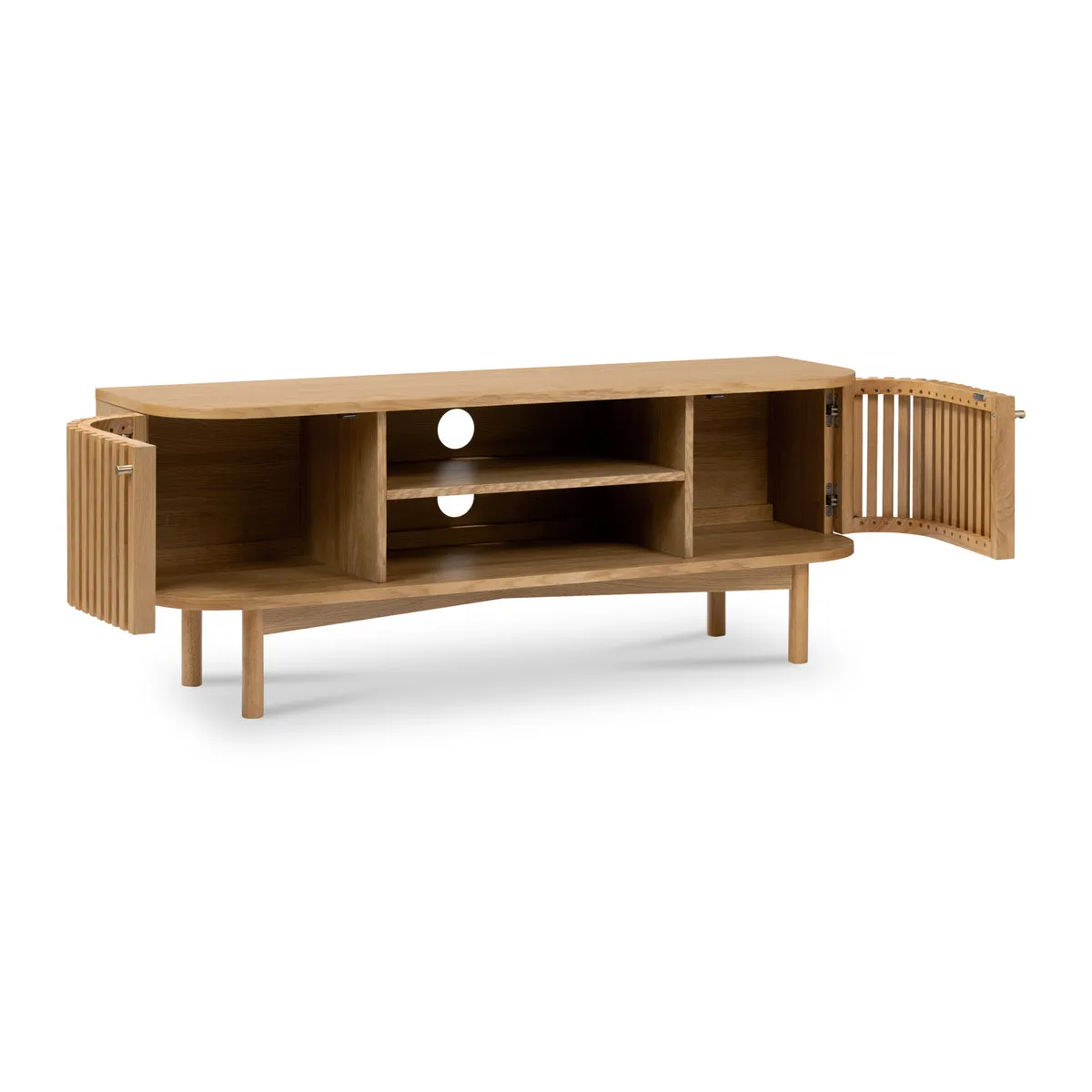 Shorwell Oak 130cm Slatted TV Unit 2 Shorwell Oak 130cm Slatted TV Unit