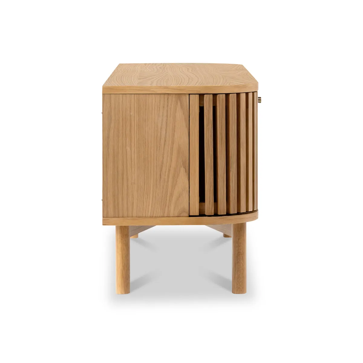 Shorwell Oak 130cm Slatted TV Unit 4 Shorwell Oak 130cm Slatted TV Unit