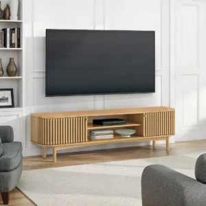 Shorwell Oak 180cm Slatted TV Unit