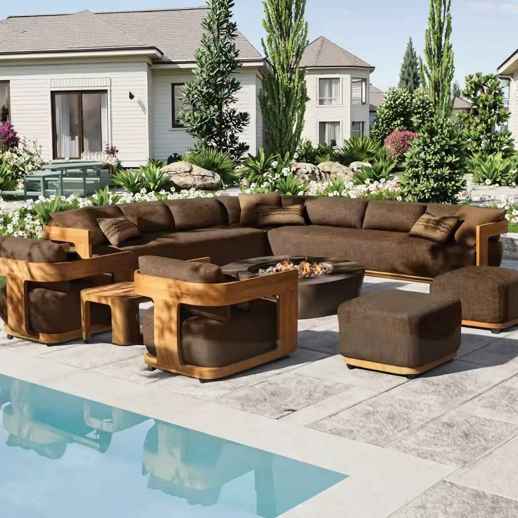 Outdoor Sofa Dubai 50 Luxury-Teak-Sofa-Garden-Furniture-Design-Lounge-Patio-Modular-Sets-Modern-Corner-Sectional-Outdoor-Teak-Sofa
