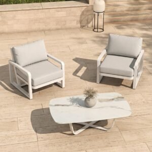 Brisa Ash White Outdoor Lounge Set