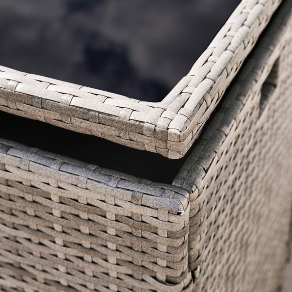 Grey Rattan 4-Seater Dining Cube Set 3 Grey Rattan 4 Seater Dining Set