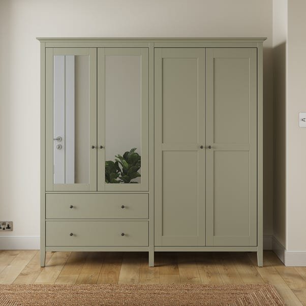 Lynton Mirrored 4 Door Wardrobe 1 Lynton Mirrored 4 Door Wardrobe