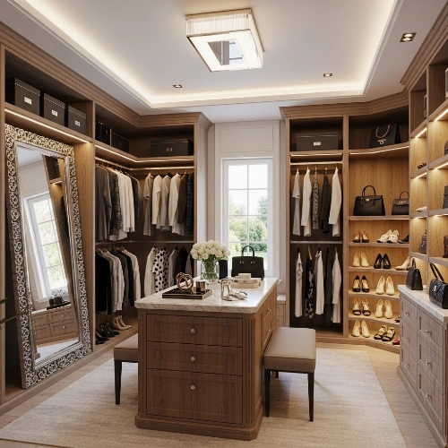 Wardrobe Cabinets 54 LED Lit Walk-In